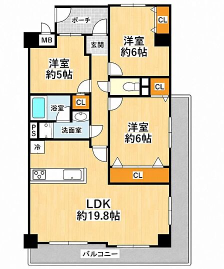 80m2超えのゆったり3LDKです♪