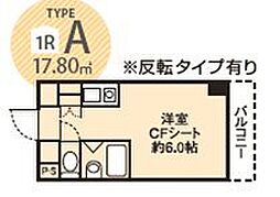 ドミール堺筋本町 ワンルームの間取図画像
