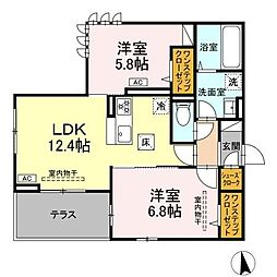 Delight 2LDKの間取図画像