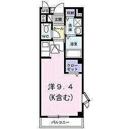 シャン・ド・フルール ワンルームの間取図画像
