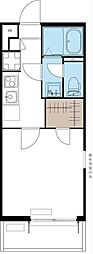ヴィラ本厚木 1Kの間取図画像