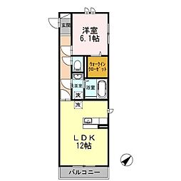 ファーストステージ本厚木 1LDKの間取図画像