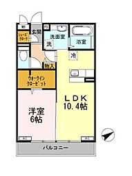 アルシオーネコートA 1LDKの間取図画像