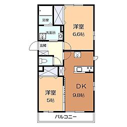 ヴェルコート 2LDKの間取図画像