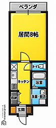 プロムナードIV 1Kの間取図画像