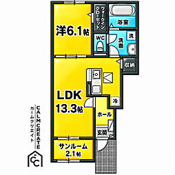 アイルー2 1LDKの間取図画像