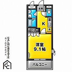 ワン・ピース 1Kの間取図画像