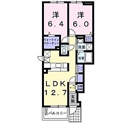 ストーンズ黒瀬Yu3 2LDKの間取図画像