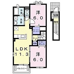 ロベルタ 2LDKの間取図画像