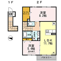みつばち2 2LDKの間取図画像