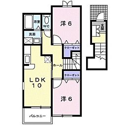 エル・ガーデンB 2LDKの間取図画像