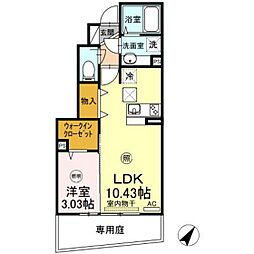 みつばち本町3 1LDKの間取図画像