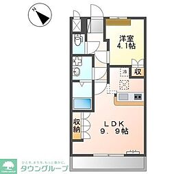 クレア 1LDKの間取図画像