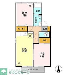 パストラルB 2LDKの間取図画像