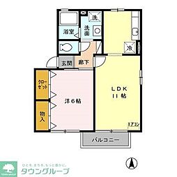 高崎グリーンハイツ5B 1LDKの間取図画像
