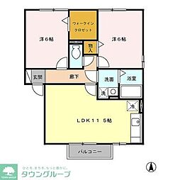 メゾンベールA 2LDKの間取図画像