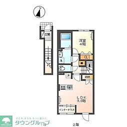 グランコート西本町 1LDKの間取図画像