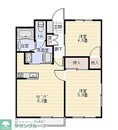 GB2 2LDKの間取図画像
