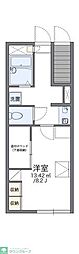 レオパレスグリーンコートB 1Kの間取図画像