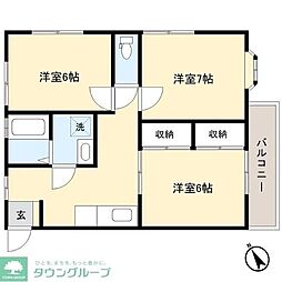 ハイツシーマ 3DKの間取図画像