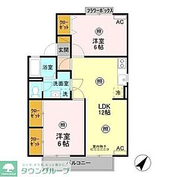 プルミエ・ラムールA 2LDKの間取図画像