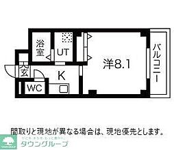 ルパンハウス 1Kの間取図画像