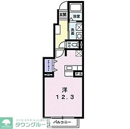 プラシード ワンルームの間取図画像