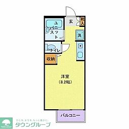 オゼットワールB ワンルームの間取図画像