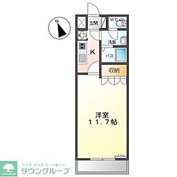 エレガンス1 1Kの間取図画像