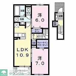 ピュア2 2LDKの間取図画像