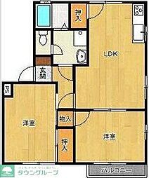 クィーンハイツA 2LDKの間取図画像