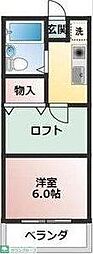 クレスト大友 1Kの間取図画像