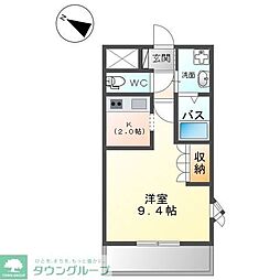 ウィングベル 1Kの間取図画像