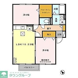 メゾンリベルテA 2LDKの間取図画像