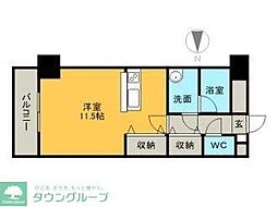 KDRESIDENCE2 ワンルームの間取図画像