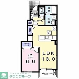 ラフレシール2 1LDKの間取図画像