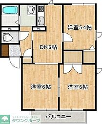 ジュネスコグレA 3DKの間取図画像