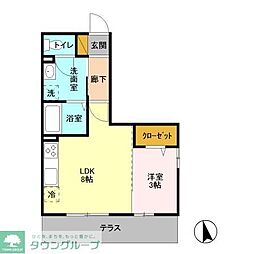 フロンティアファースト 1LDKの間取図画像