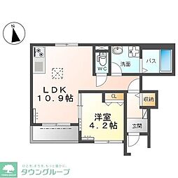 グランデ2 1LDKの間取図画像