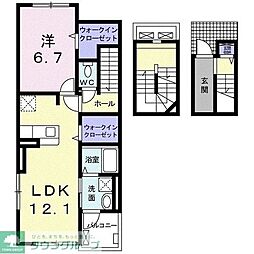 アルエットA 1LDKの間取図画像