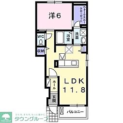 ブルーイン幸塚A 1LDKの間取図画像