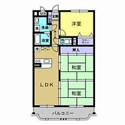 スカイヒルK 3LDKの間取図画像
