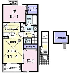 レオンハート吉野台2 2LDKの間取図画像