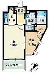 ビエネスタ千代県庁口 1LDKの間取図画像