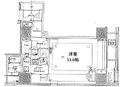 モデルノトッレ松濤 1Kの間取図画像