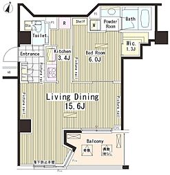 ParkAxis恵比寿 1LDKの間取図画像