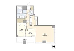 勝どきザ・タワー 2LDKの間取図画像