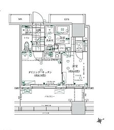 ローレルタワールネ浜松町 1DKの間取図画像
