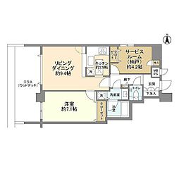 ランドステージ恵比寿 1SLDKの間取図画像