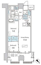 レガシス中目黒 2LDKの間取図画像